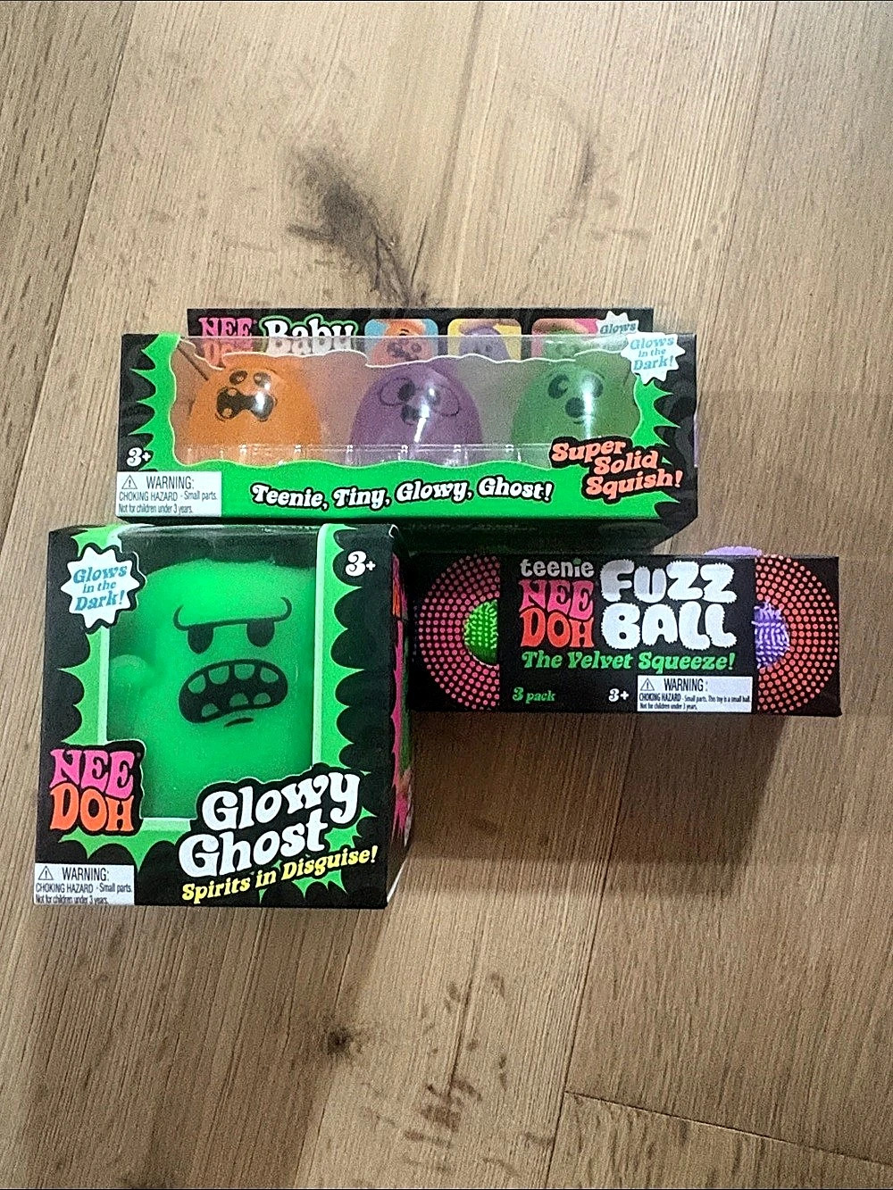 NeeDohGlowyGhostandTeenie NeeDoh Fuzz Ball Bundle. Everything pictured. 24Hrsale
